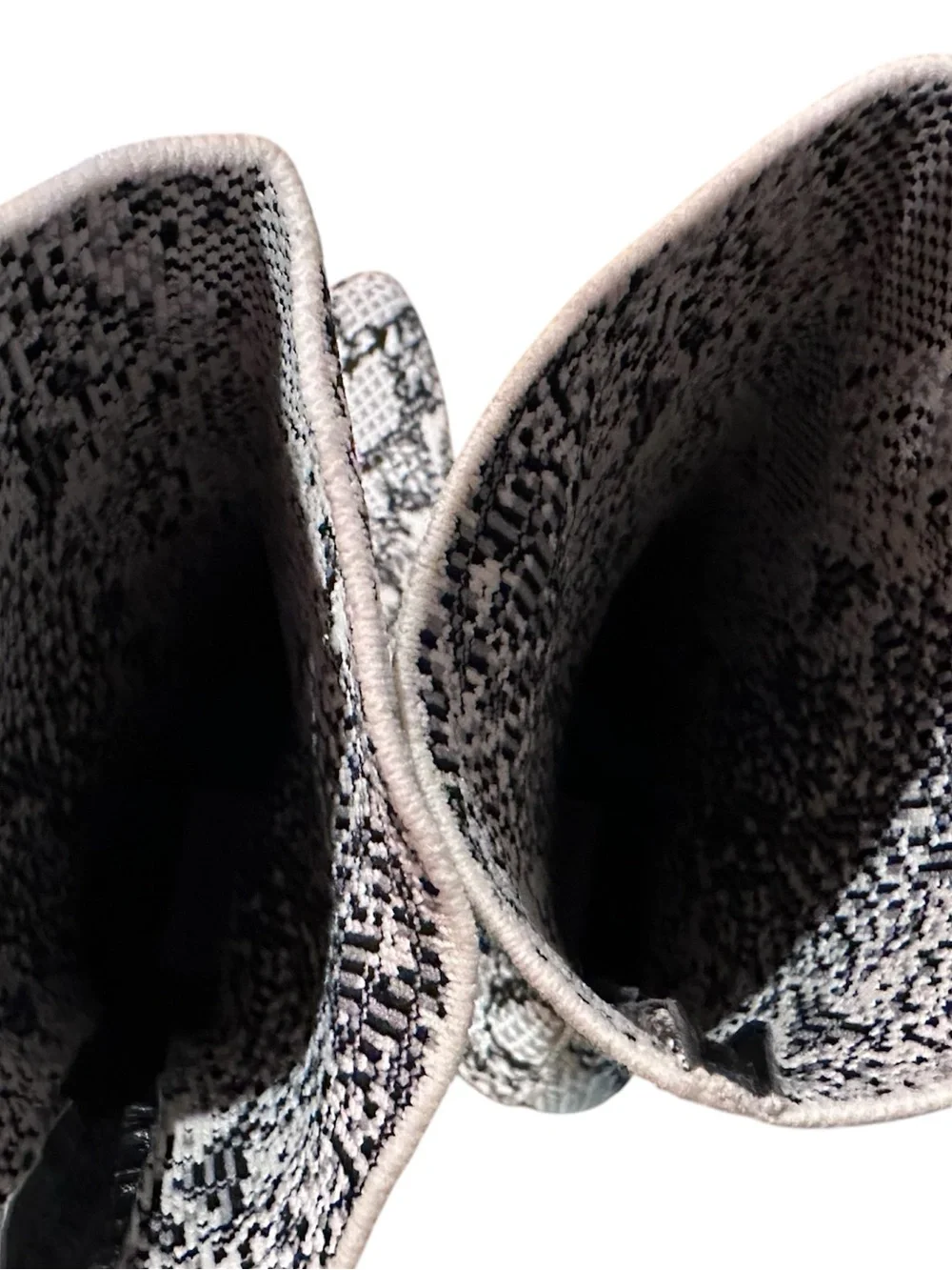 Steve Madden Trent Black & White Snake-Print Sock Boots 9.5 M